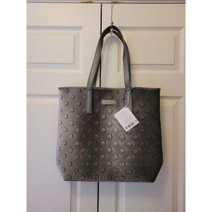 New Women Kate Spade Fragrances Gray Velveteen Polka Dot Tote Shoulder Bag GWP